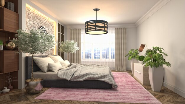 Illustration of the bedroom interior