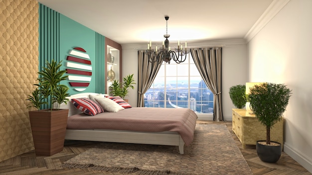 Illustration of the bedroom interior