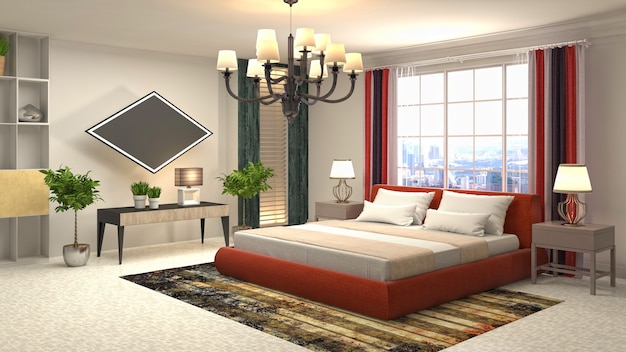 Illustration of the bedroom interior