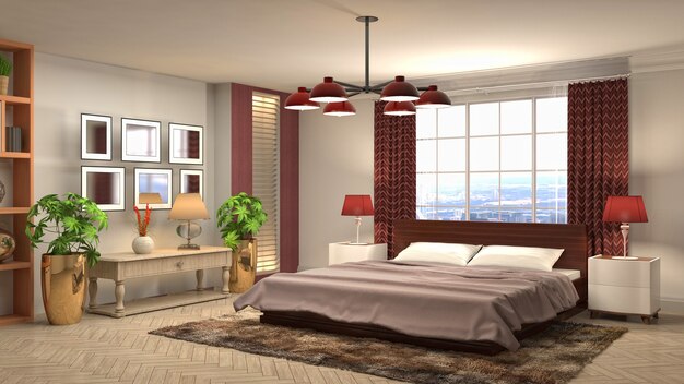 Illustration of the bedroom interior