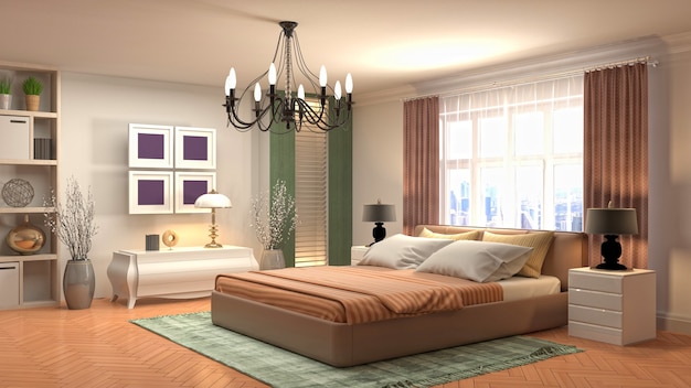 Illustration of the bedroom interior