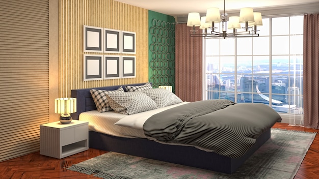 Illustration of the bedroom interior