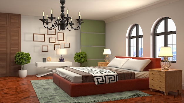 Illustration of the bedroom interior