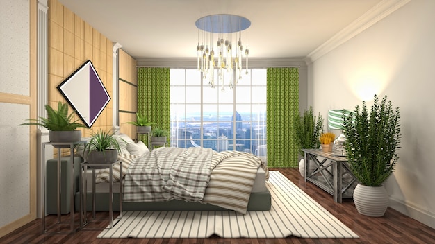 Illustration of the bedroom interior