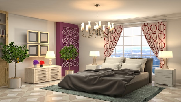 Illustration of the bedroom interior