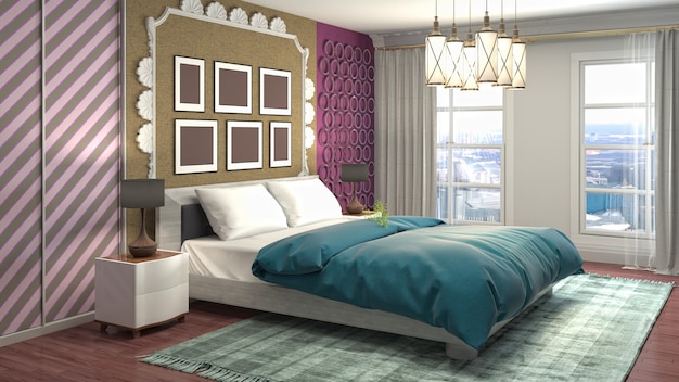 Illustration of the bedroom interior