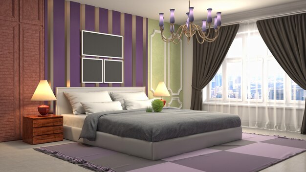 Illustration of the bedroom interior