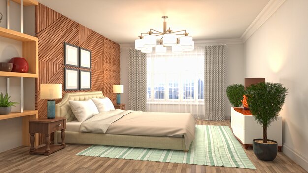 Illustration of the bedroom interior