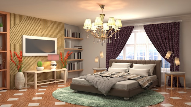 Illustration of the bedroom interior