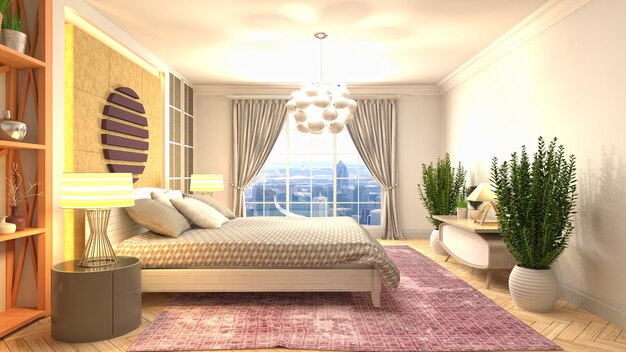 Illustration of the bedroom interior