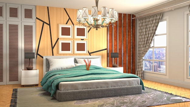 Illustration of the bedroom interior