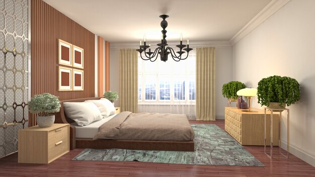 Illustration of the bedroom interior