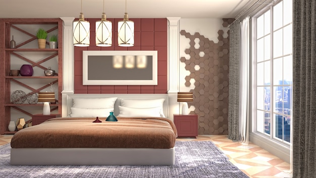 Illustration of the bedroom interior