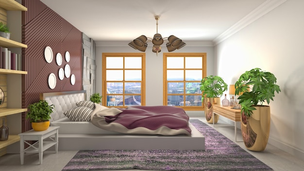 Illustration of the bedroom interior