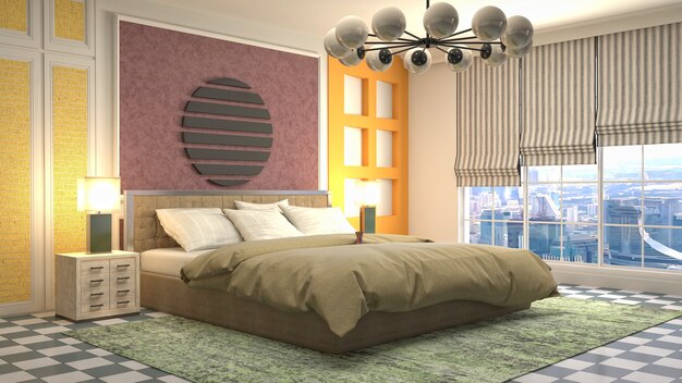 Illustration of the bedroom interior