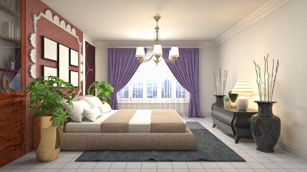 Illustration of the bedroom interior