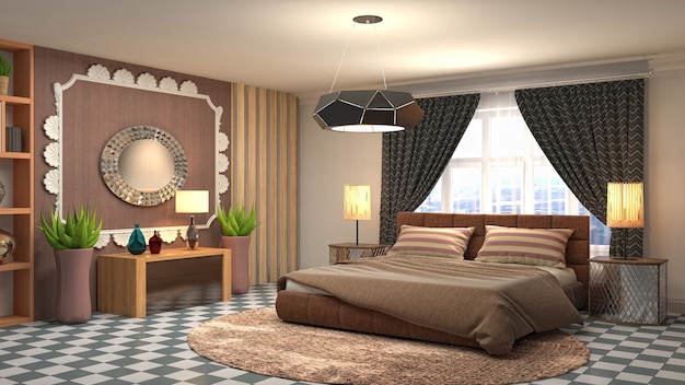 Illustration of the bedroom interior