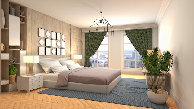 Illustration of the bedroom interior