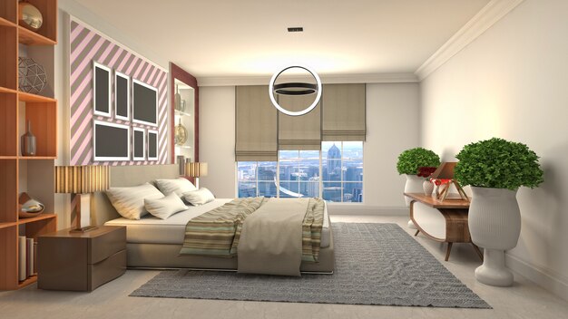 Illustration of the bedroom interior