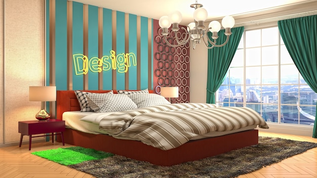 Illustration of the bedroom interior