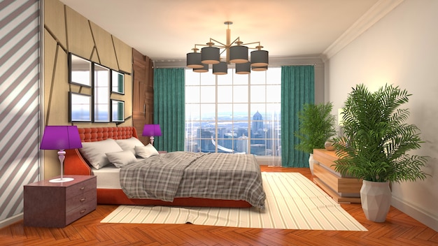 Illustration of the bedroom interior