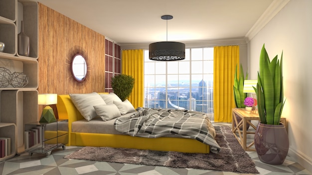 Illustration of the bedroom interior