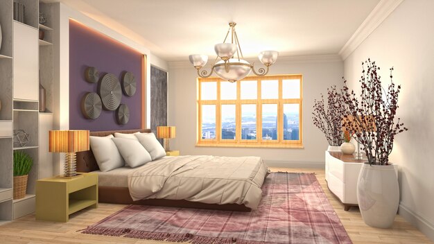 Illustration of the bedroom interior