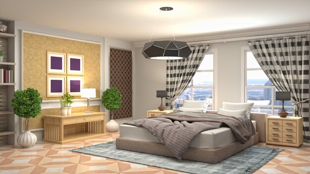 Illustration of the bedroom interior