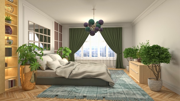 Illustration of the bedroom interior