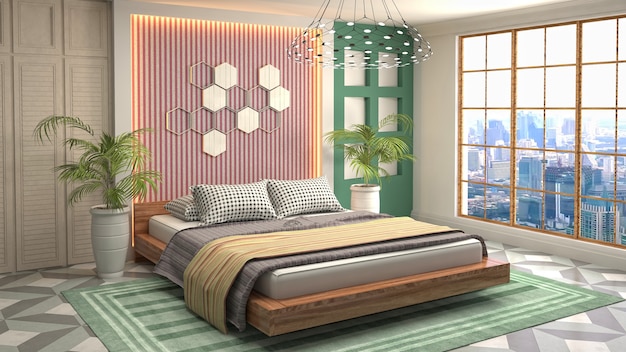 Illustration of the bedroom interior