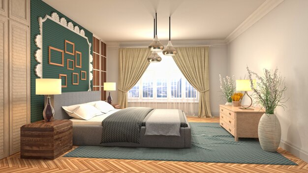 Illustration of the bedroom interior