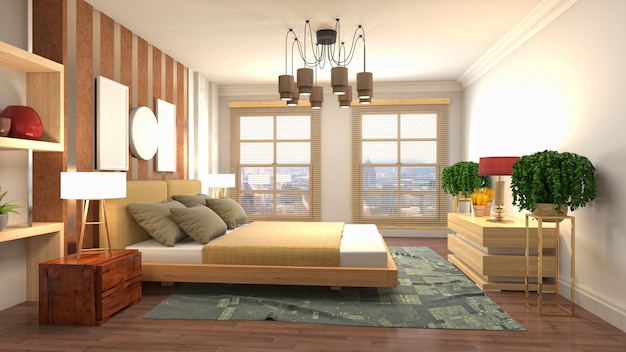 Illustration of the bedroom interior