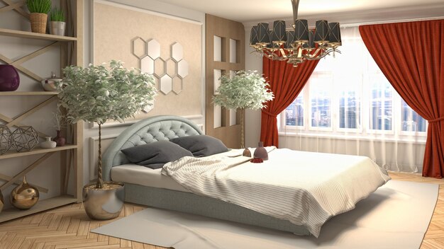 Illustration of the bedroom interior