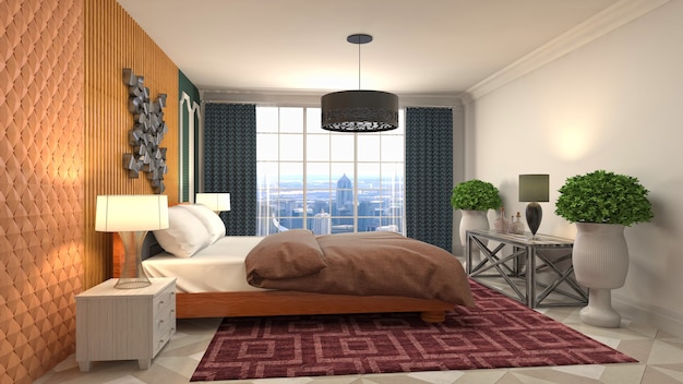 Illustration of the bedroom interior