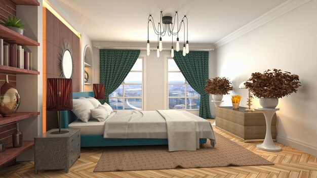 Illustration of the bedroom interior