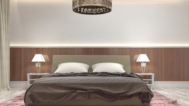 Photo illustration of the bedroom interior