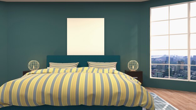 Photo illustration of the bedroom interior