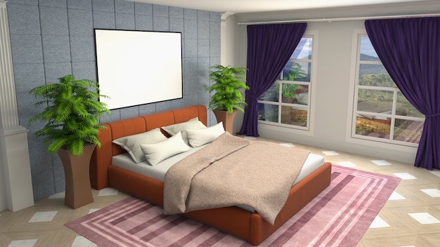 Illustration of the bedroom interior