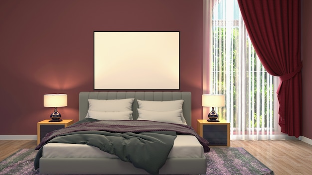 Illustration of the bedroom interior