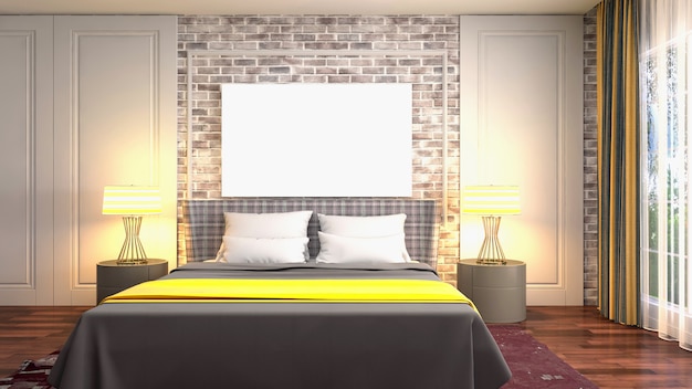 Illustration of the bedroom interior