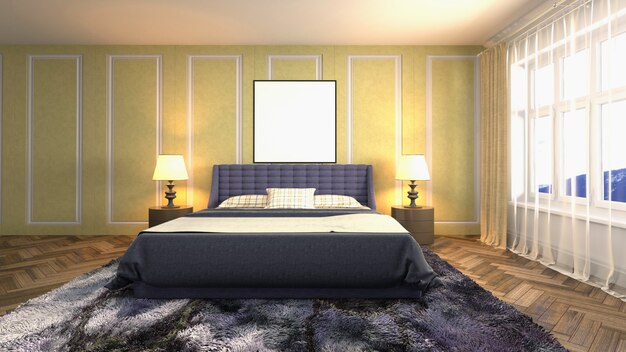 Illustration of the bedroom interior