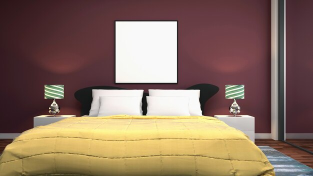 Illustration of the bedroom interior