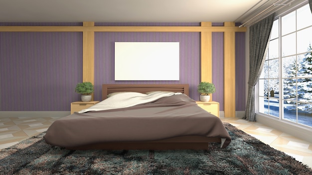 Illustration of the bedroom interior