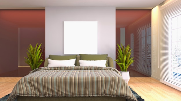 Illustration of the bedroom interior