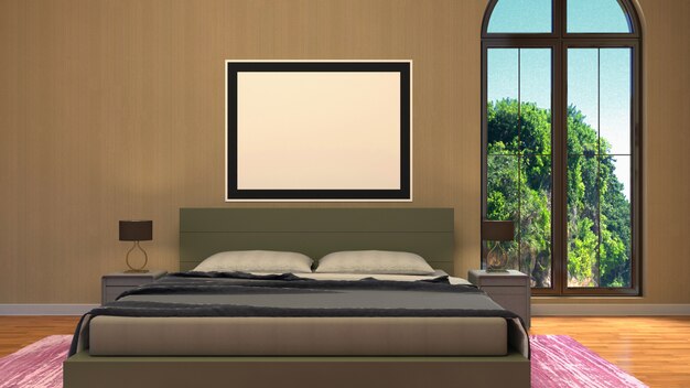 Illustration of the bedroom interior