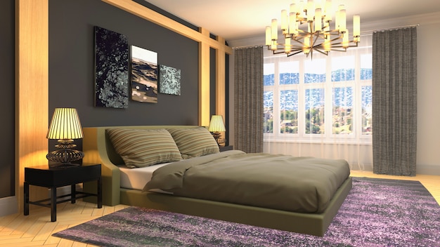 Illustration of the bedroom interior