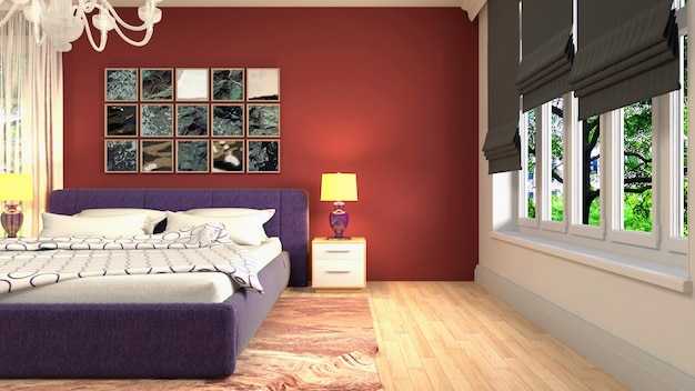 Illustration of the bedroom interior