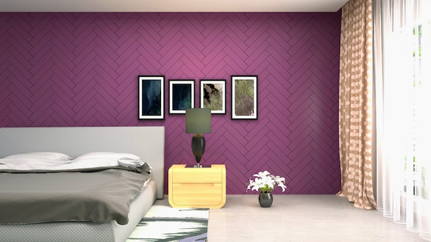 Illustration of the bedroom interior