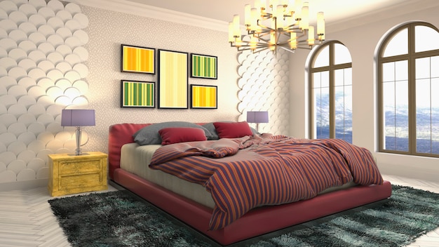 Illustration of the bedroom interior