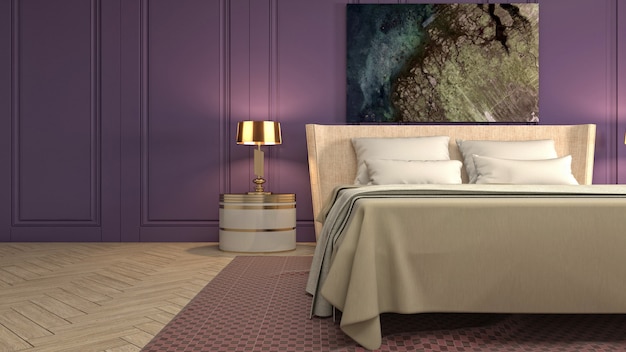 Photo illustration of the bedroom interior